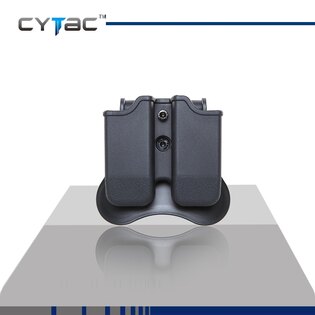 Cytac® double holster for Glock pistol magazines - black