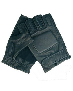 Leather gloves Mil-Tec®  with padding - black, fingerless