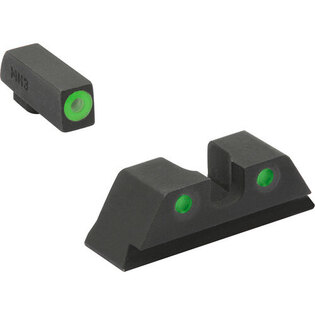 Meprolight® Hyper-Bright™ Pistol Set tritium sights / green front sight, green rear sight