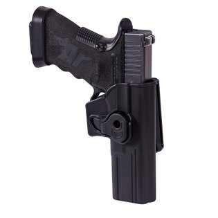 RELEASE BUTTON HOLSTER FOR GLOCK 17 WITH BELT CLIP - MILITARY GRADE POLYMER